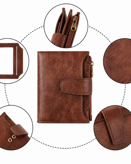 Cognac Veloria Leather Wallet