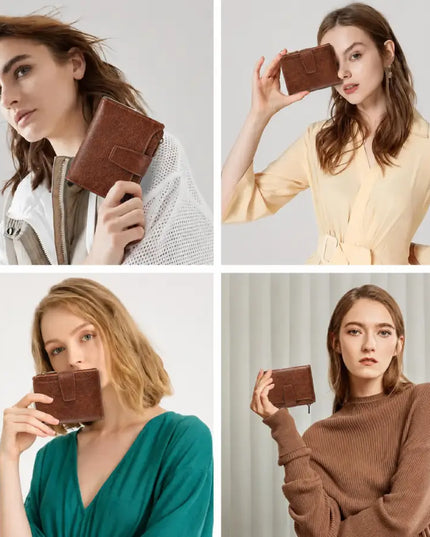 Cognac Veloria Leather Wallet