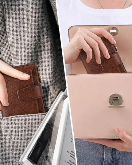 Cognac Veloria Leather Wallet