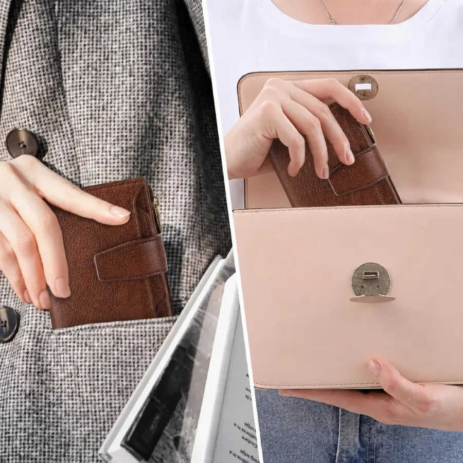 Cognac Veloria Leather Wallet