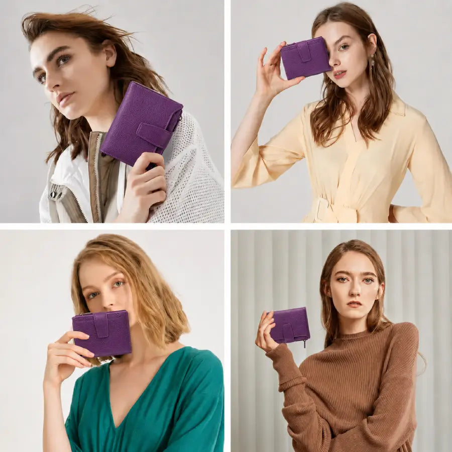 Purple Veloria Leather Wallet