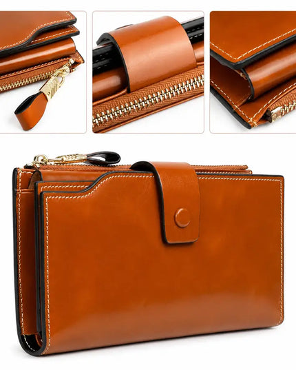 Waxed Brown Leather Wallet