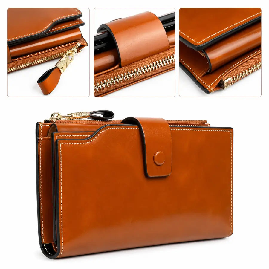 Waxed Brown Leather Wallet