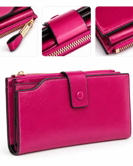 Waxed Pink Leather Wallet
