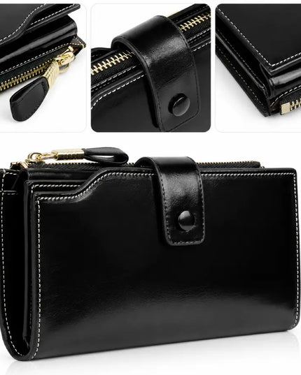 Waxed Black Leather Wallet