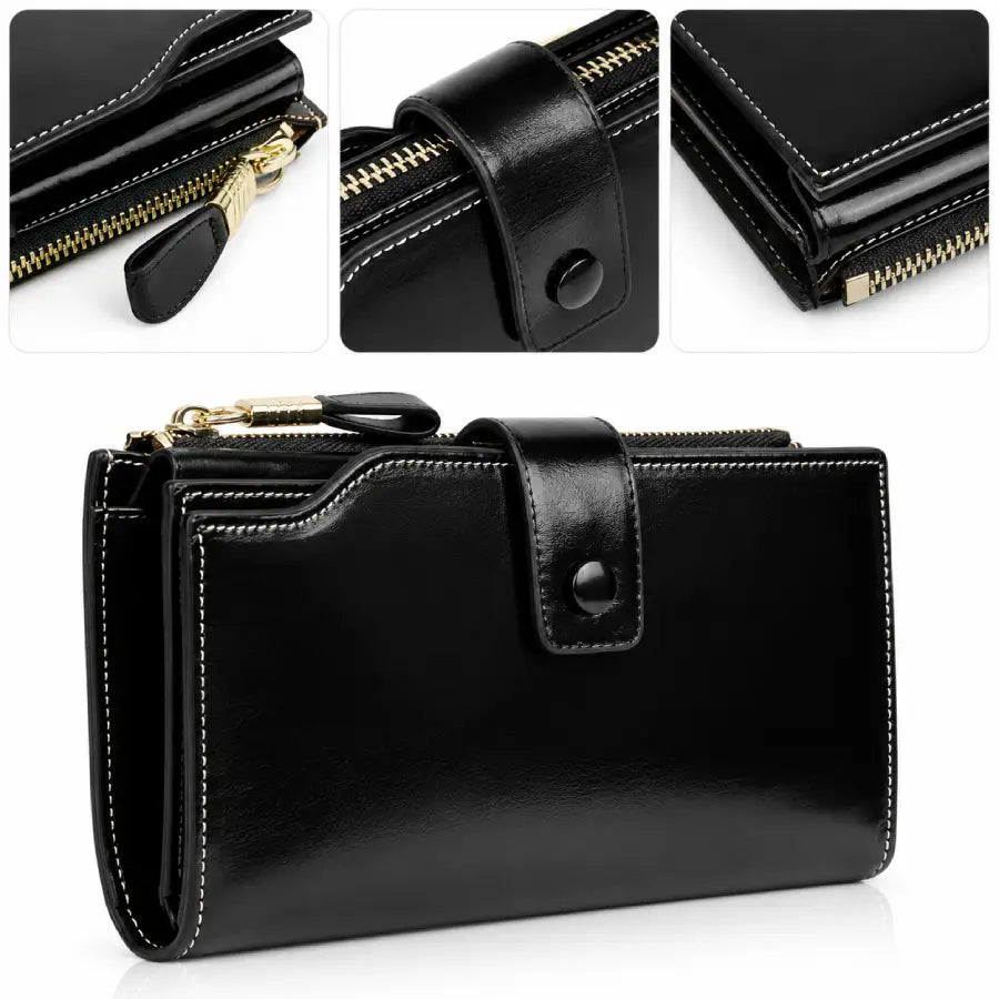 Waxed Black Leather Wallet