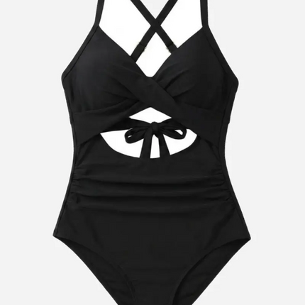 Wrap Tie-Back Tummy Control One Piece Swimsuit