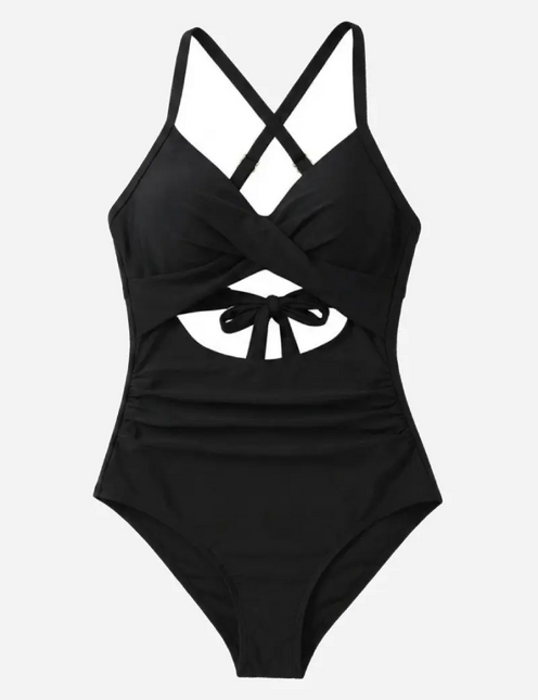 Wrap Tie-Back Tummy Control One Piece Swimsuit