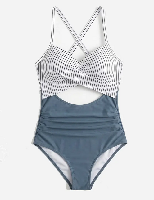 Wrap Tie-Back Tummy Control One Piece Swimsuit