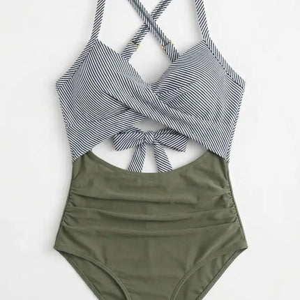 Wrap Tie-Back Tummy Control One Piece Swimsuit