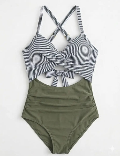 Wrap Tie-Back Tummy Control One Piece Swimsuit