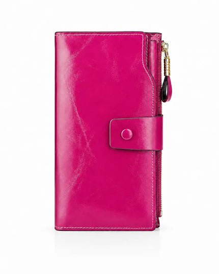 Waxed Pink Leather Wallet