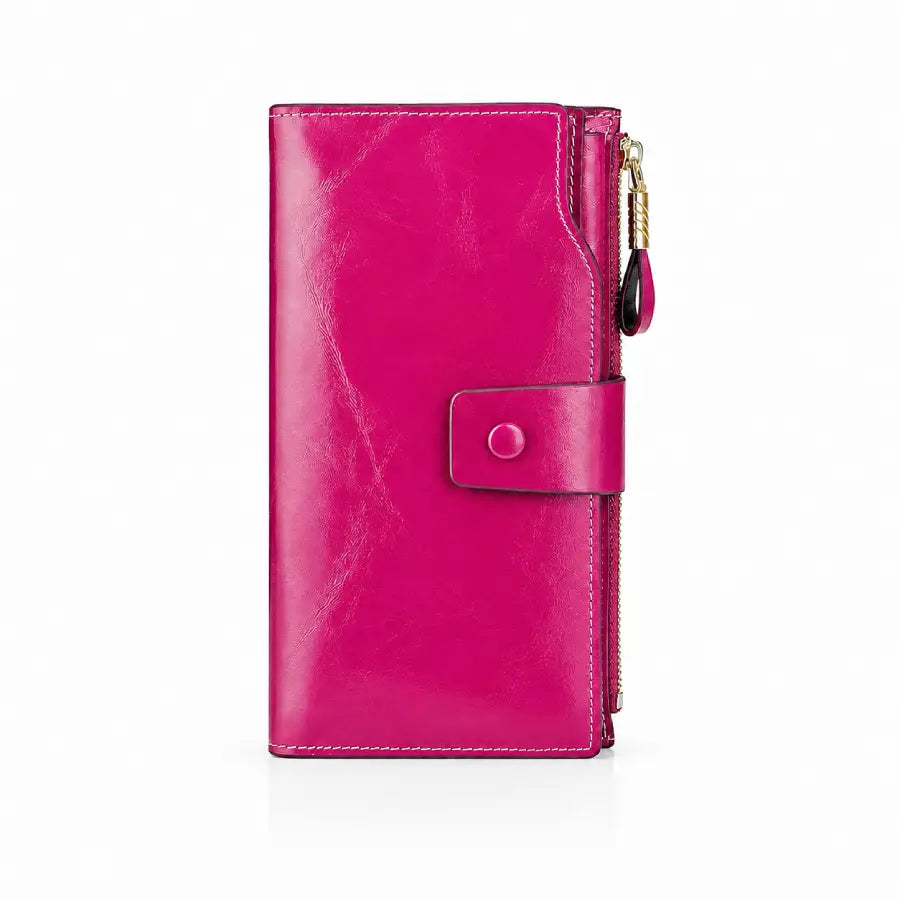 Waxed Pink Leather Wallet
